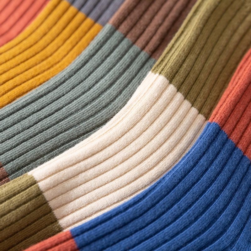 Plus Size Contrast Color Quarter Socks(5 Pairs)