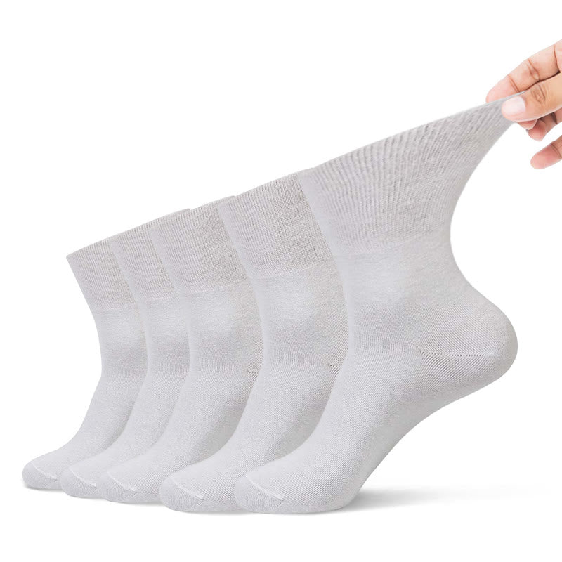 Plus Size Non Binding Quarter Socks(5 Pairs)