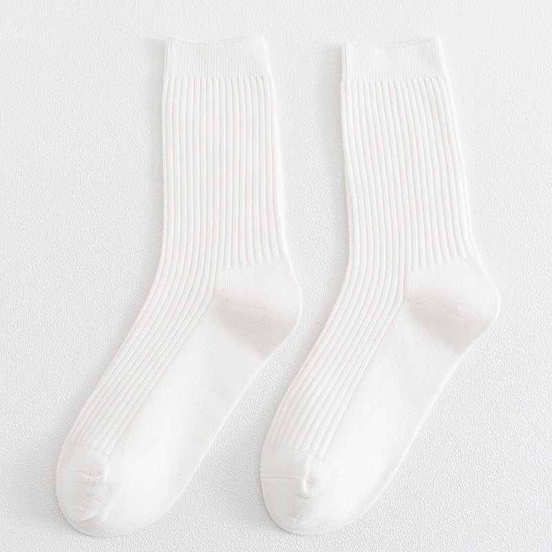 Plus Size Classic Solid Color Quarter Socks(4 Pairs)