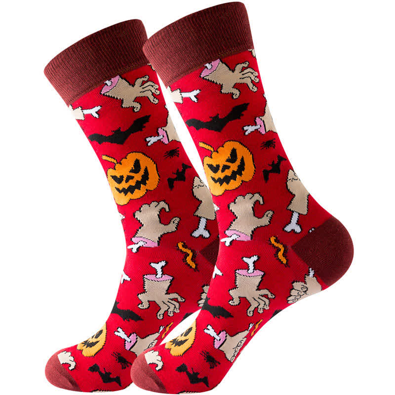 Novelty Halloween Holiday Cotton Crew Socks(5 Pairs)
