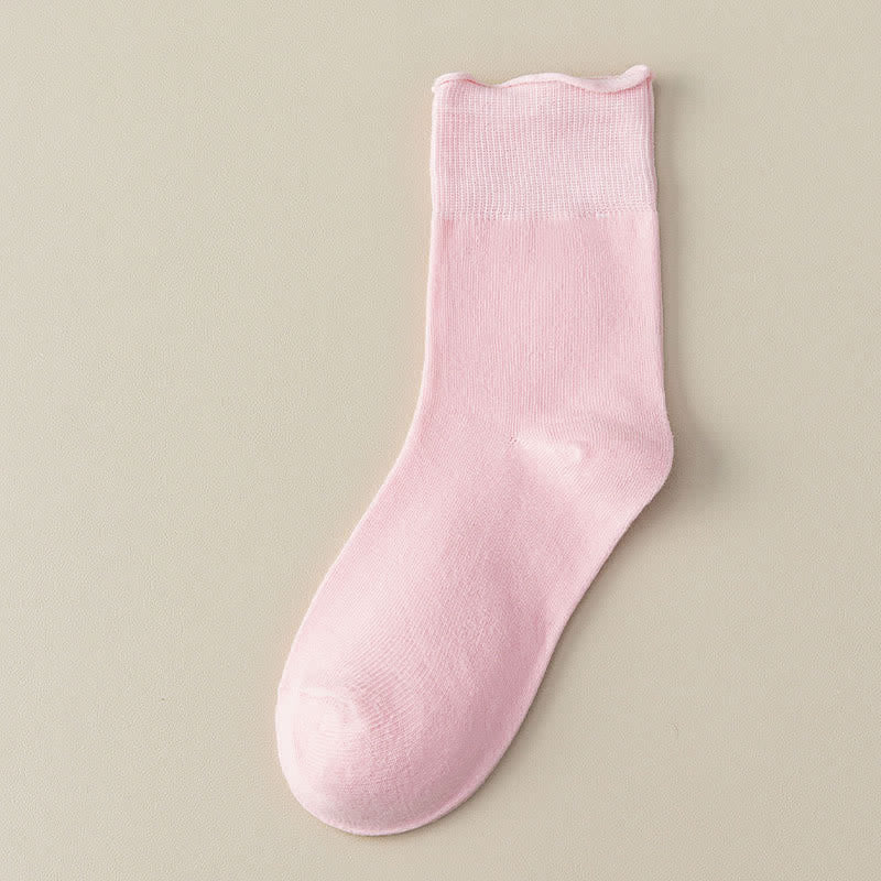 Plus Size Elastic Solid Quarter Socks(6 Pairs)