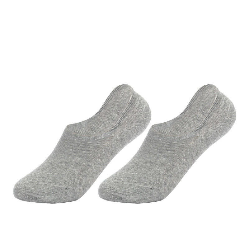 Plus Size Anti-slip Cotton No Show Socks(4 Pairs)