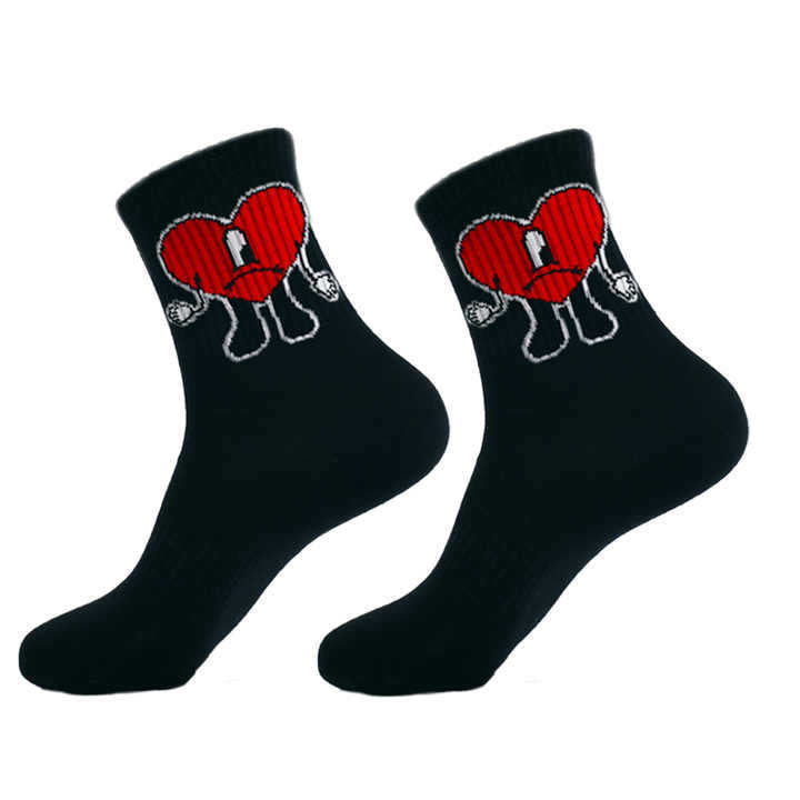 Plus Size Heart Pattern Quarter Socks(4 Pairs)