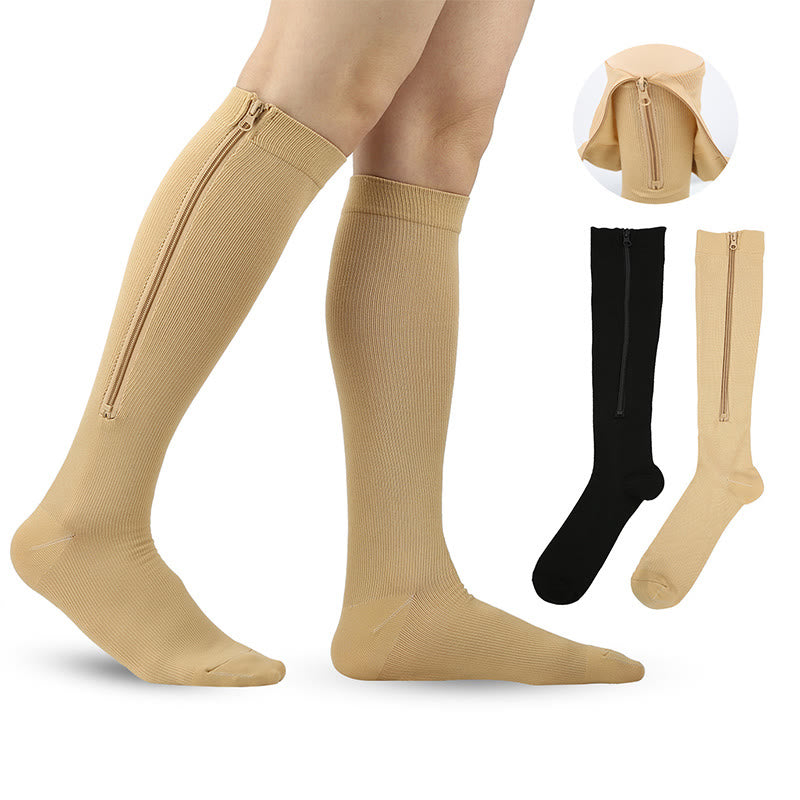 Zipper Knee High Compression Socks(3 Pairs) – plusock