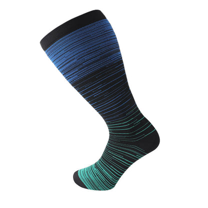 2XL-7XL Colorful Cool Lines Plus Size Compression Socks