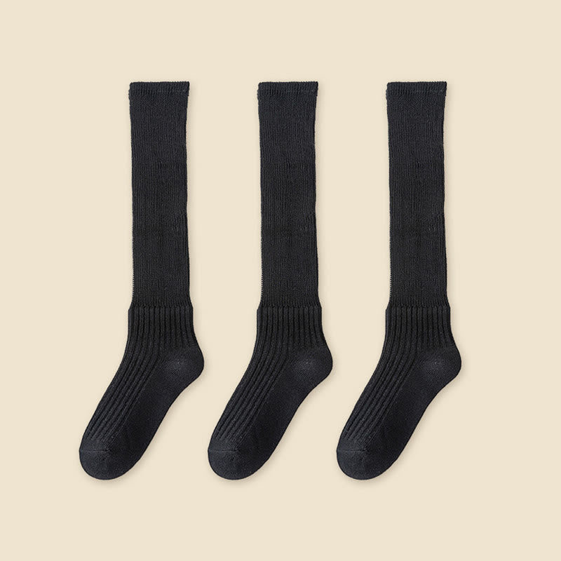 Solid Color Stylish Slouch Socks(3 Pairs)