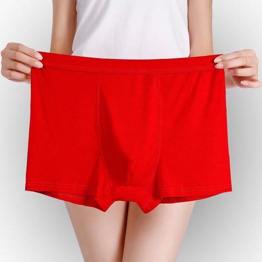 Plus Size Mid-Waisted Modal Boxer Briefs(1 Pack)
