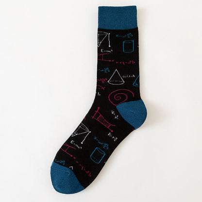 Plus Size Macro Pattern Crew Socks(6 Pairs)