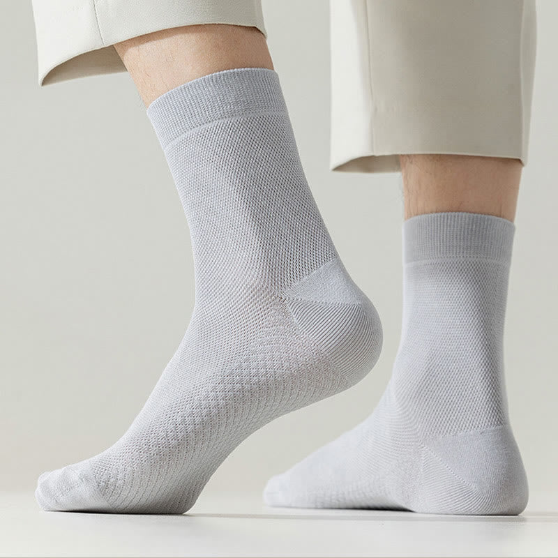 Plus Size Cotton Mesh Quarter Socks(5 Pairs)