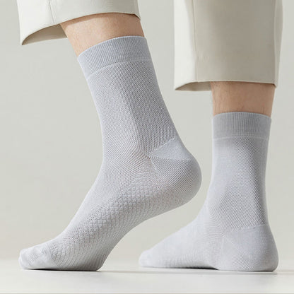 Plus Size Cotton Mesh Quarter Socks(5 Pairs)