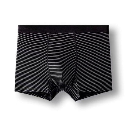 Plus Size Mid-Waisted Striped Boxer Briefs(6 Packs)