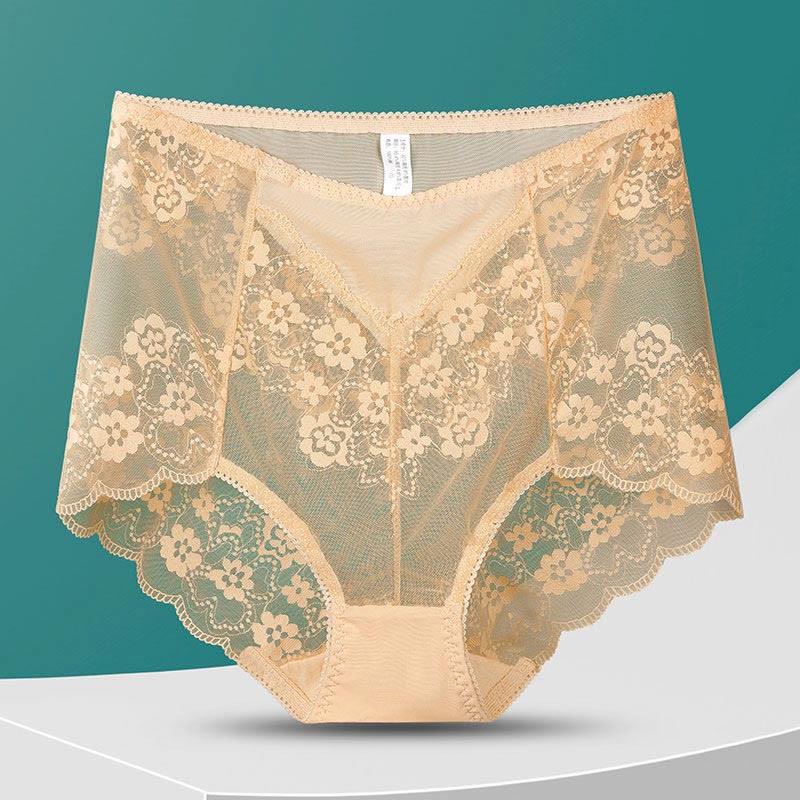 Plus Size High-Waisted Floral Panty(5 Pairs)