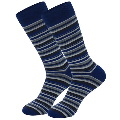 Plus Size Patchwork Pinstripes Crew Socks(5 Pairs)