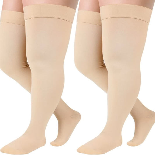 Plus Size Non Slip Thigh High Compression Socks