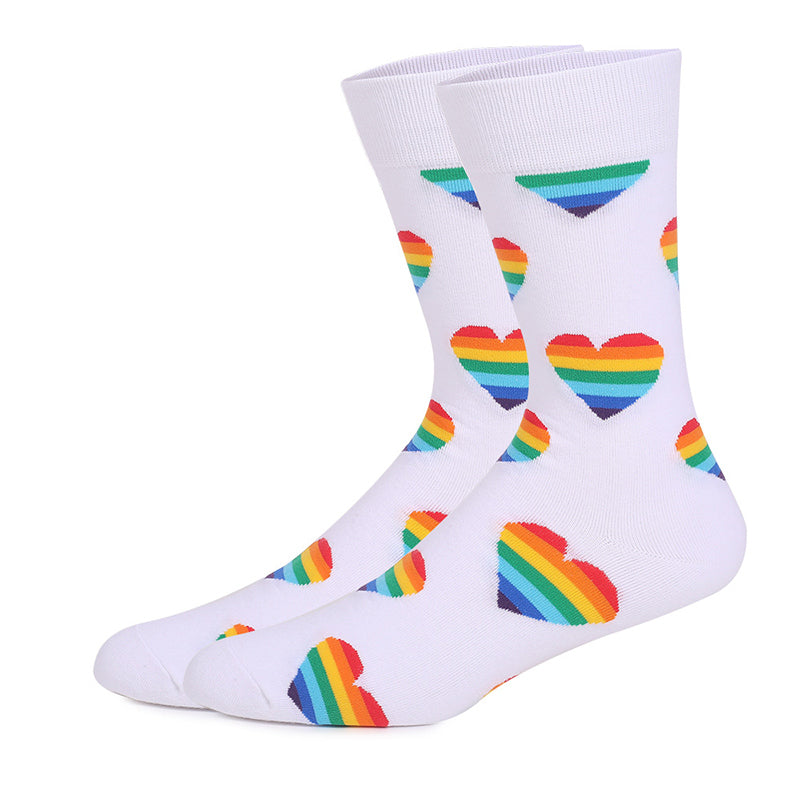 Plus Size Rainbow Heart Quarter Socks(4 Pairs)