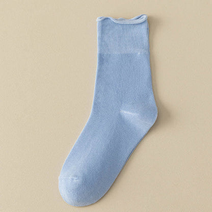 Plus Size Elastic Solid Quarter Socks(6 Pairs)