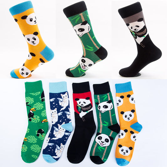 Plus Size Cute Panda Crew Socks(5 Pairs)