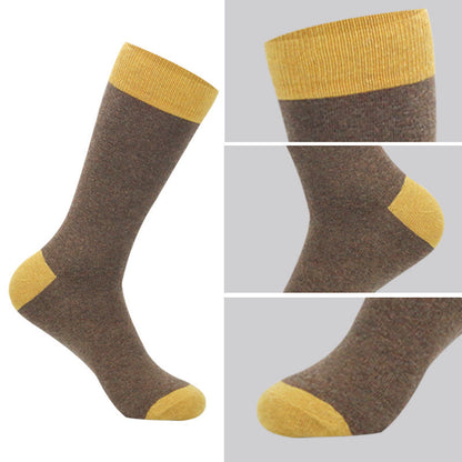 Plus Size Double Color Crew Socks(6 Pairs)