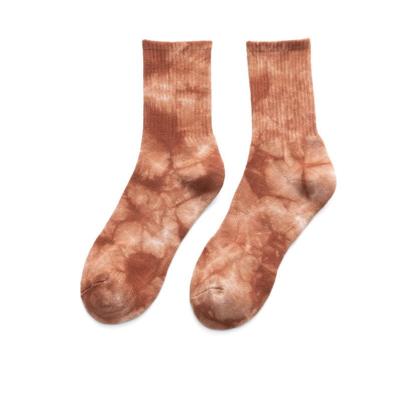 Plus Size Tie-dye Colorful Quarter Socks(4 Pairs)