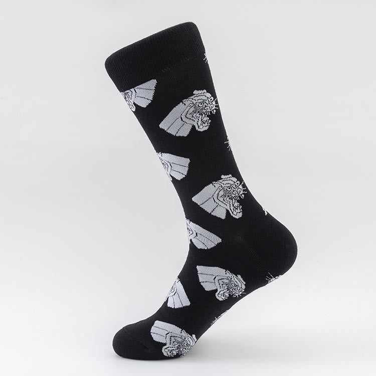 Plus Size Animal Prints Crew Socks(5 Pairs)