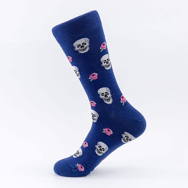 Plus Size Fish Skull Prints Crew Socks(5 Pairs)