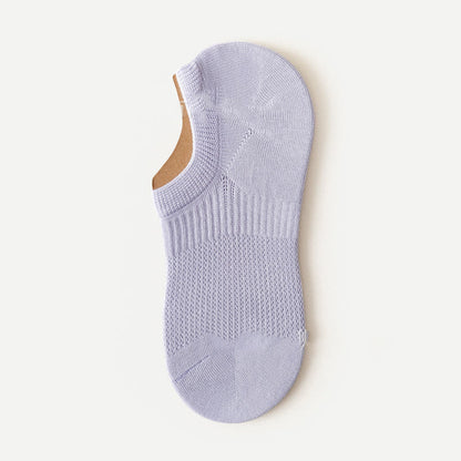 Solid Color Mesh No Show Socks(5 Pairs)