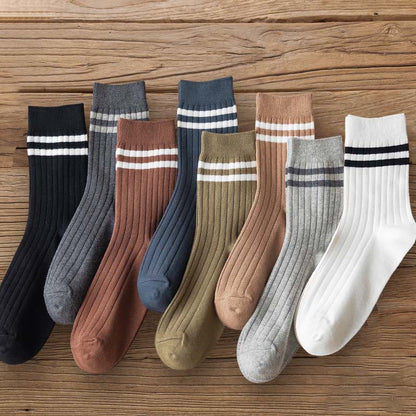 Plus Size Striped Soft Diebetic Quarter Socks(6 Pairs)