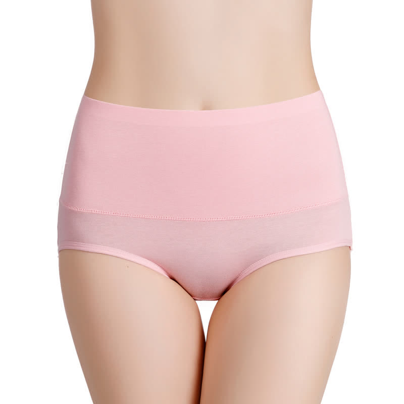 Plus Size High-Waisted Solid Comfy Panty(4 Packs)