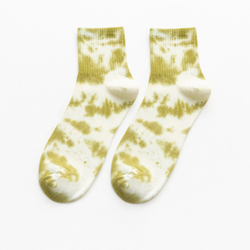 Plus Size Tie-dye Quarter Socks(5 Pairs)