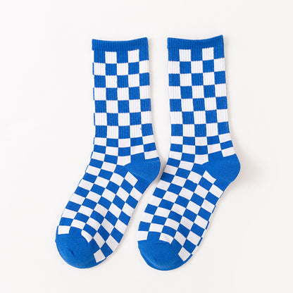 Plus Size Checkerboard Quarter Socks(6 Pairs)