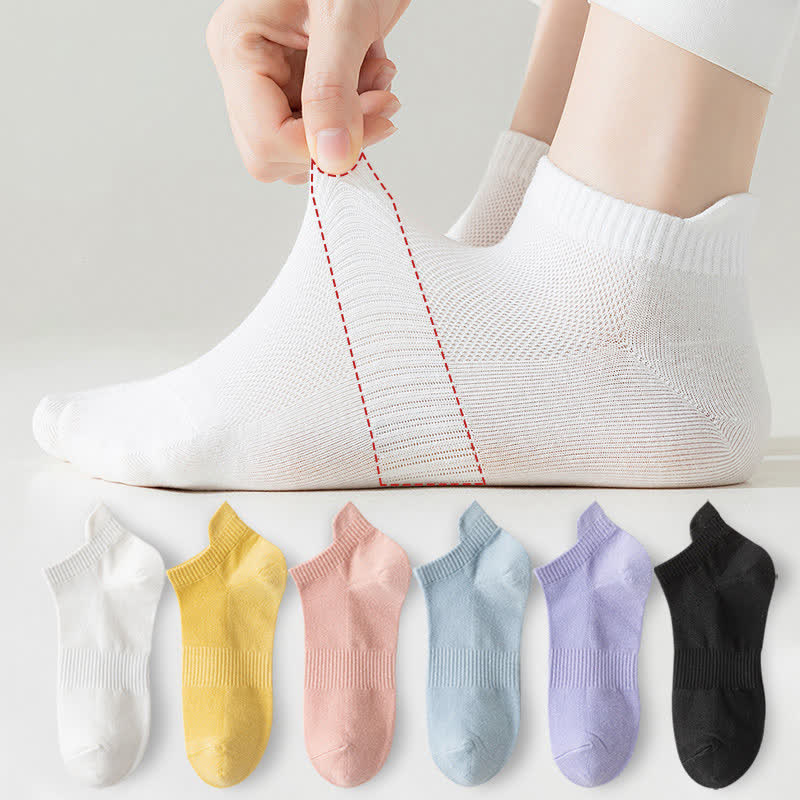 Plus Size Cotton Hollow Ankle Socks(6 Pairs)