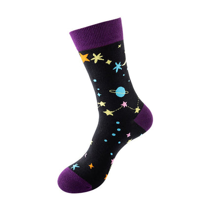 Plus Size Rocket Pattern Crew Socks(5 Pairs)