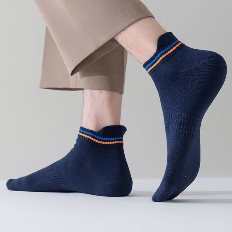 Plus Size Stripe Anti-sweat Sport Ankle Socks(5 Pairs)