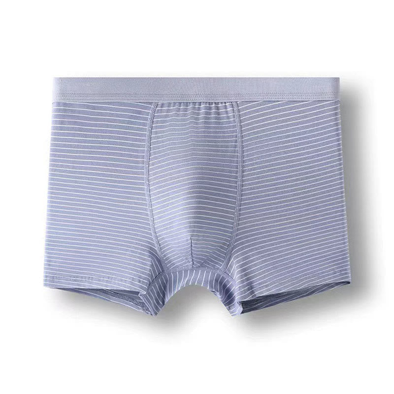 Plus Size Mid-Waisted Striped Boxer Briefs(6 Packs)