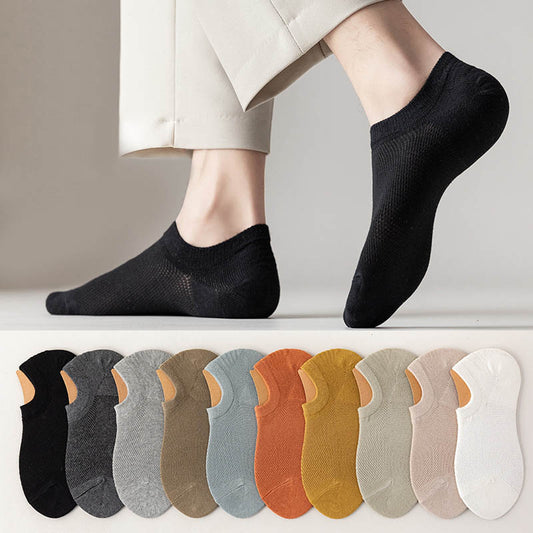 Plus Size Mesh Non-slip Silicone Ankle Socks(11 Pairs)