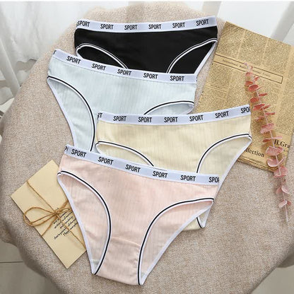 Plus Size High-Waisted Cotton Antibacterial Panty(4 Packs)