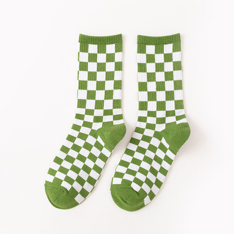 Plus Size Checkerboard Quarter Socks(6 Pairs)