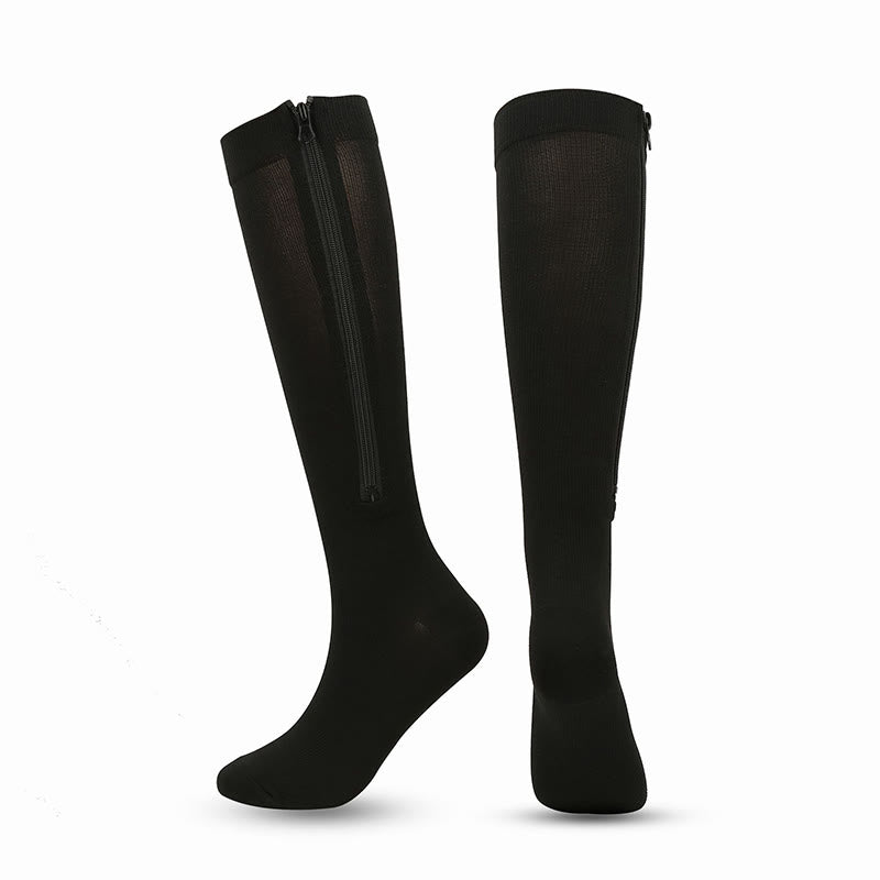 Zipper Knee High Compression Socks(3 Pairs)