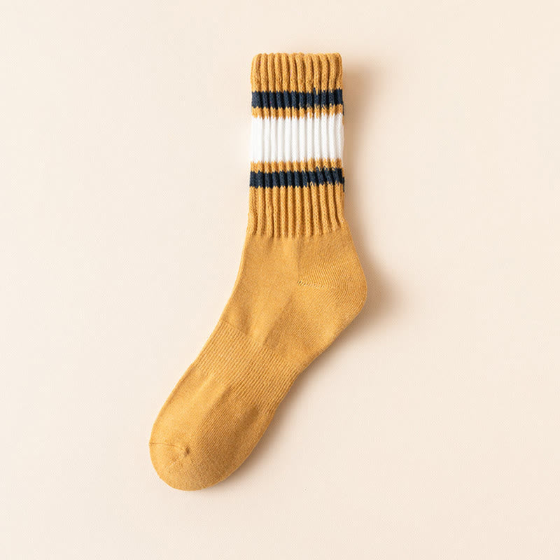 Plus Size Thickened Stripes Quarter Socks(7 Pairs)