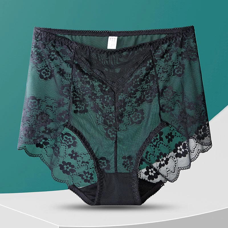 Plus Size High-Waisted Floral Panty(5 Pairs)