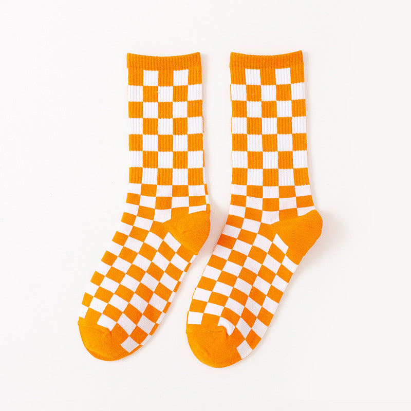 Plus Size Checkerboard Quarter Socks(6 Pairs)