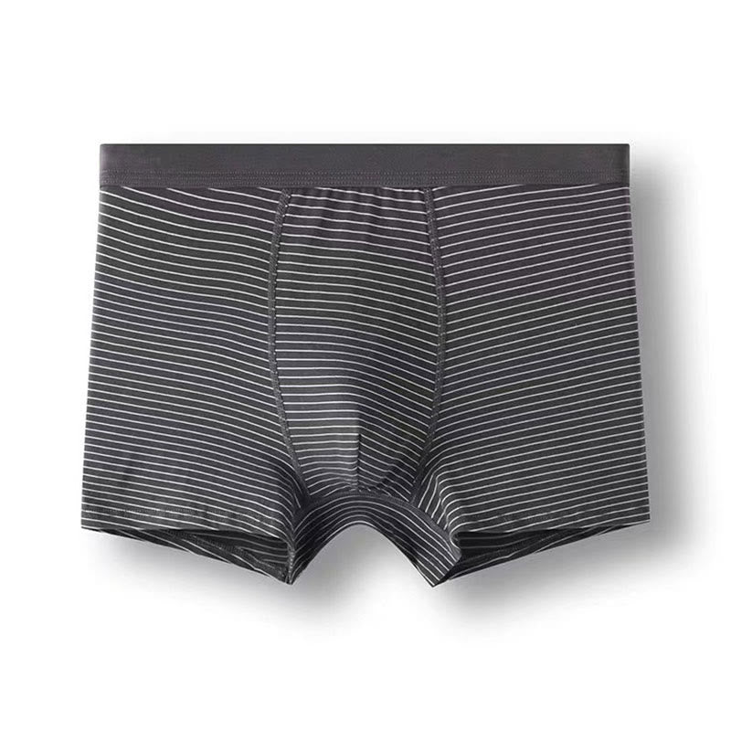 Plus Size Mid-Waisted Striped Boxer Briefs(6 Packs)