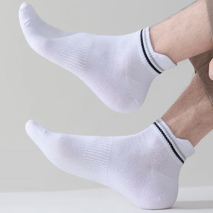 Plus Size Stripe Anti-sweat Sport Ankle Socks(5 Pairs)