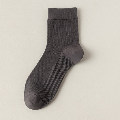 Plus Size Cotton Mesh Quarter Socks(5 Pairs)