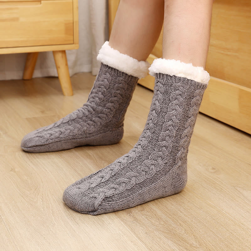 Plus Size Warm Winter Slipper Socks(2 Pairs)