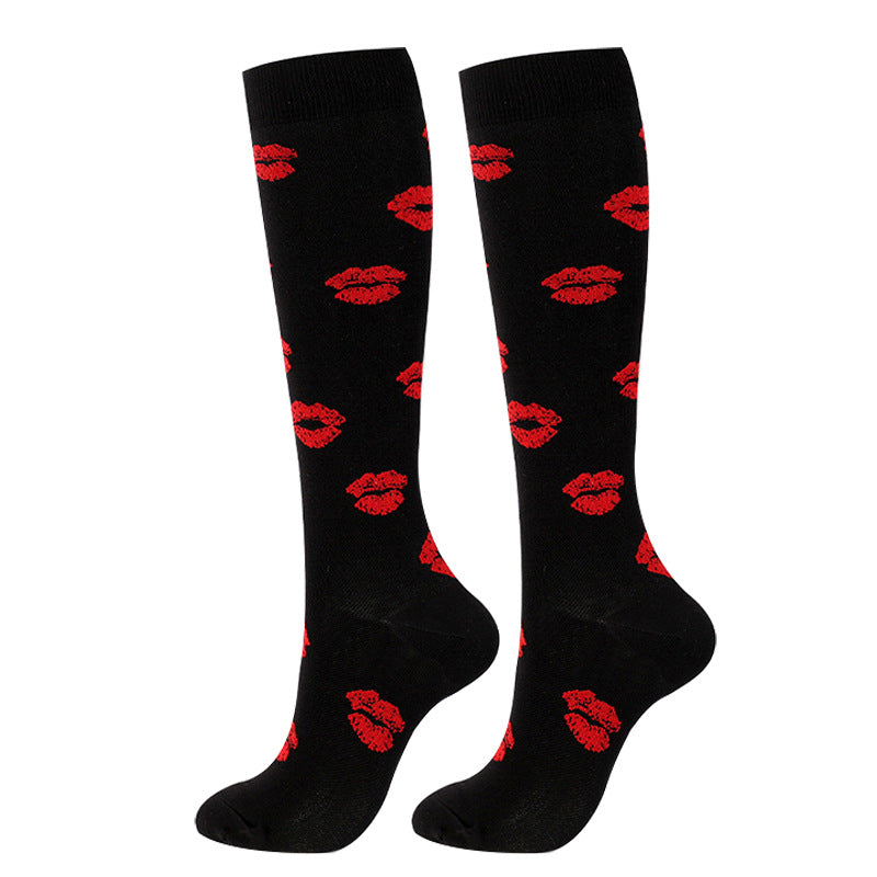 Red Lips Compression Socks(5 Pairs)