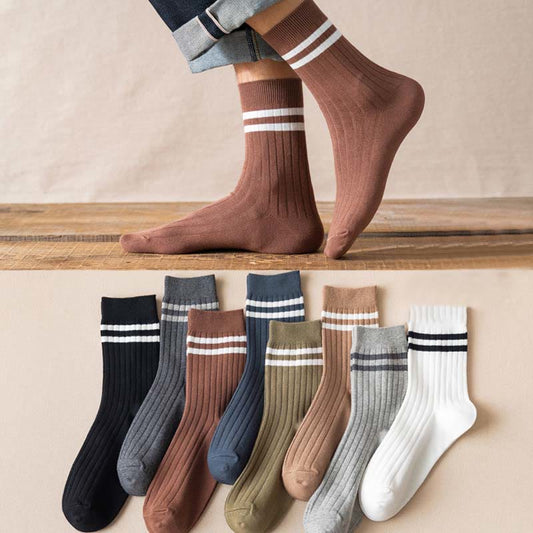 Plus Size Striped Soft Diebetic Quarter Socks(6 Pairs)