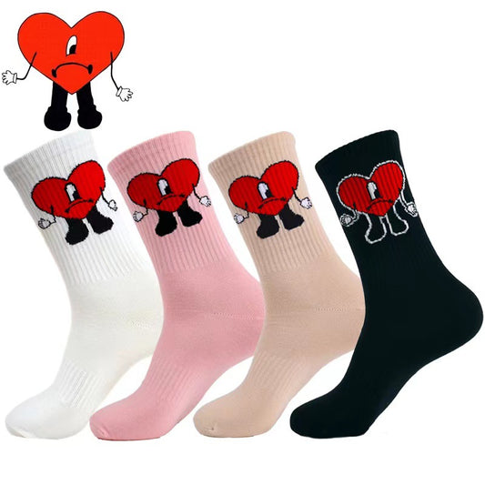 Plus Size Heart Pattern Quarter Socks(4 Pairs)