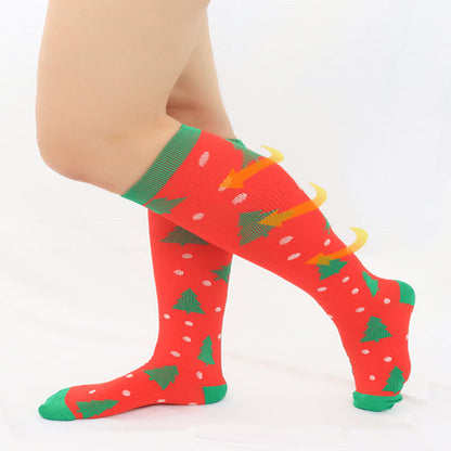 Christmas Sports Knee High Compression Socks(6 Pairs)