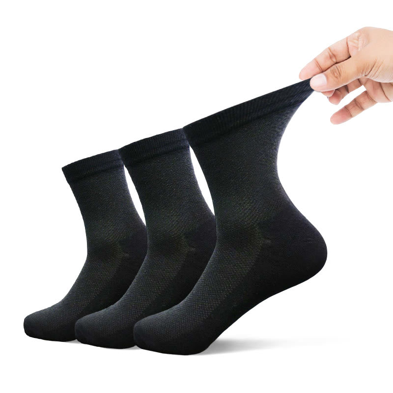 Plus Size Toe Seamless Crew Socks(3 Pairs)